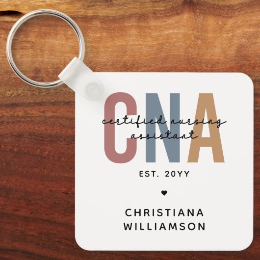 Aangepaste CNA Retro Certified Nursing Assistant-c Sleutelhanger (Voorkant)