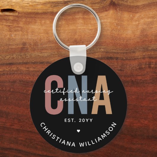 Aangepaste CNA Retro Certified Nursing Assistant-c Sleutelhanger (Achterkant)