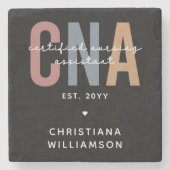 Aangepaste CNA Retro Certified Nursing Assistant-c Stenen Onderzetter (Voorkant)