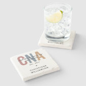 Aangepaste CNA Retro Certified Nursing Assistant-c Stenen Onderzetter (Zijkant)