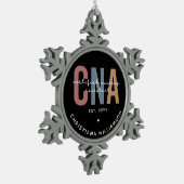 Aangepaste CNA Retro Certified Nursing Assistant-c Tin Sneeuwvlok Ornament (Links)