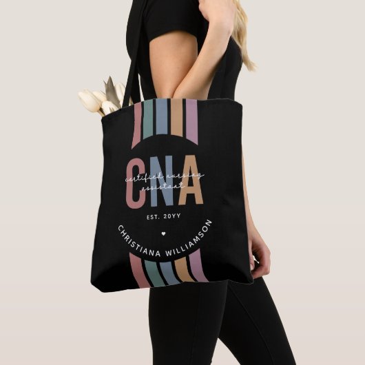 Aangepaste CNA Retro Certified Nursing Assistant-c Tote Bag (Dichtbij)