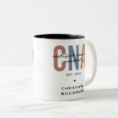 Aangepaste CNA Retro Certified Nursing Assistant-c Tweekleurige Koffiemok (Voorkant rechts)