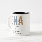 Aangepaste CNA Retro Certified Nursing Assistant-c Tweekleurige Koffiemok (Voorkant links)
