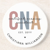Aangepaste CNA Retro Certified Nursing Assistant-c Zandsteen Onderzetter (Voorkant)