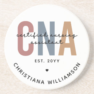Aangepaste CNA Retro Certified Nursing Assistant-c Zandsteen Onderzetter