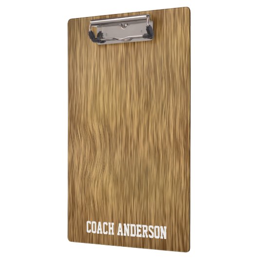 Aangepaste coach klembord op Faux-houten achtergro (Links)