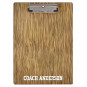 Aangepaste coach klembord op Faux-houten achtergro (Voorkant)