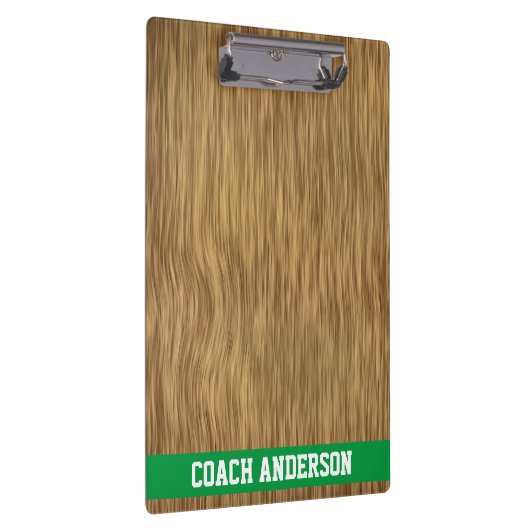 Aangepaste coach klembord op Faux-houten achtergro (Rechts)