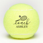 Aangepaste Coach Name Script Font Tennis Balls Tennisballen (Voorkant)