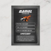 Aangepaste Coach Trading Card, Coach Eercardie Cad Contactkaartje (Achterkant)