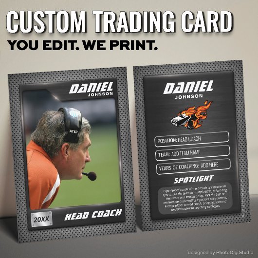 Aangepaste Coach Trading Card, Coach Eercardie Cad Contactkaartje