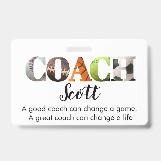 Aangepaste coachnaam T-Shirt Badge (Voorzijde)