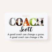 Aangepaste coachnaam T-Shirt Badge (Voorkant)