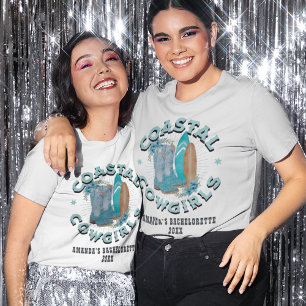Aangepaste Coastal Cowgirls Bachelorette-weekend T-shirt