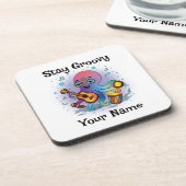 Aangepaste coaster | Retro Octopus | Naam & Tekst Bier Onderzetter (Linkerzijde)
