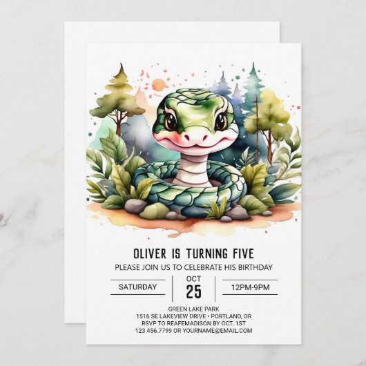 Aangepaste Cobra Verjaardag Kaart (Voorkant / Achterkant)