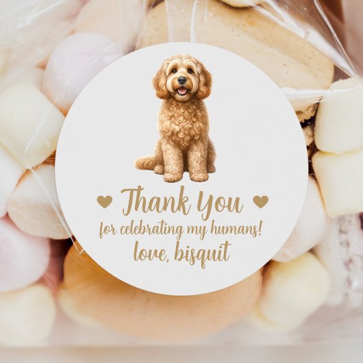 Aangepaste Cockapoo Dog bruiloft gunst Stickers