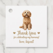 Aangepaste Cockapoo Dog Wedding Favoriete Labels (Voorkant)