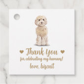 Aangepaste Cockapoo Dog Wedding Favoriete Labels (Voorkant)