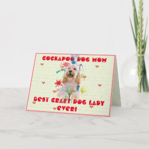 Aangepaste Cockapoo Moeder Hond Beste Crazy Dog La Bedankkaart
