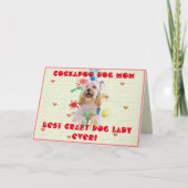 Aangepaste Cockapoo Moeder Hond Beste Crazy Dog La Bedankkaart (Voorkant)