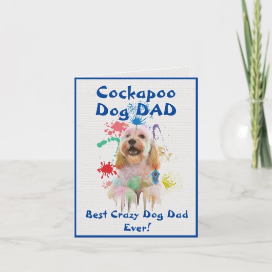 Aangepaste Cockapoo Pap Dog Beste Gekke Hond Papa  Kaart (Voorkant)