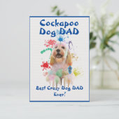 Aangepaste Cockapoo vader hond beste gekke hond va Bedankkaart (Staand voorkant)