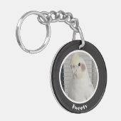 Aangepaste Cockatiel Foto Herdenking Sleutelhanger (Voorkant Links)