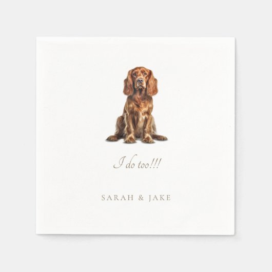 Aangepaste Cocker Spaniel Huisdier bruiloft servet (Voorkant)