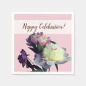 Aangepaste Cocktail Papier servetten Roze Pioenblo (Voorkant)