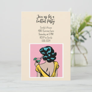Aangepaste Cocktail Party Summer Pop Art Gepersona Kaart