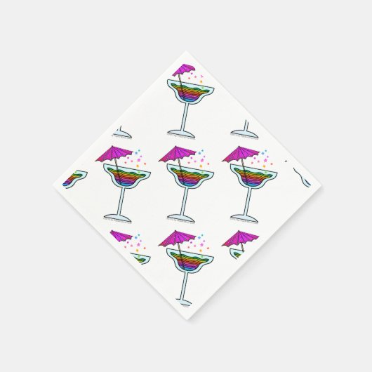 Aangepaste COCKTAIL SERVETTEN - MARGARITA ONTWERP (Hoek)