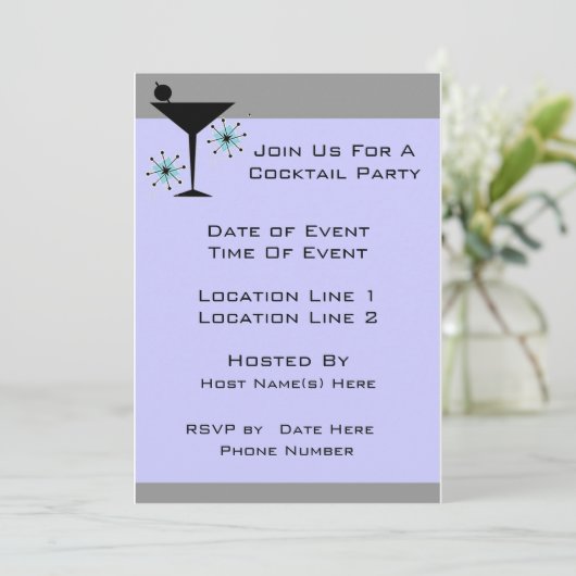 Aangepaste cocktailparty uitnodigingen (Staand voorkant)
