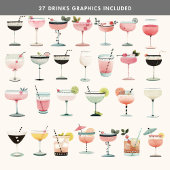 Aangepaste cocktails bruiloft handtekening Drinken Poster