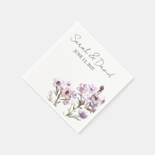Aangepaste Cocktailserviet Bloemige Bruiloft Elega Servet (Hoek)