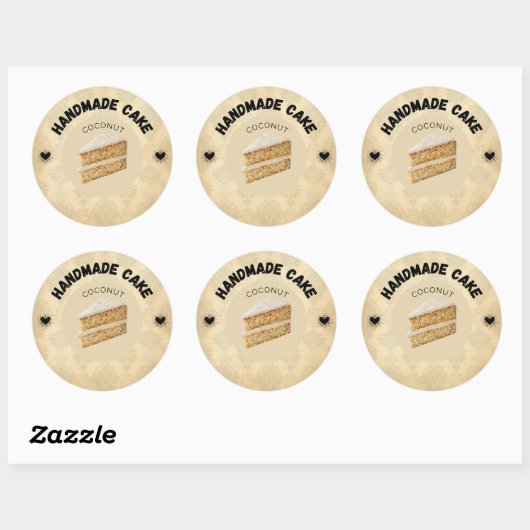 Aangepaste Coconut Cake Labels | Gepersonaliseerde (Vel)