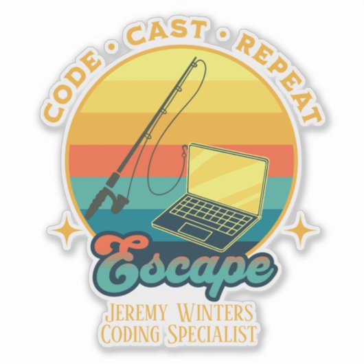 Aangepaste code. Gegoten. Herhaal. Grappig Gevist  Sticker (Voorkant)
