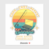 Aangepaste code. Gegoten. Herhaal. Grappig Gevist  Sticker (Vel)