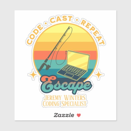 Aangepaste code. Gegoten. Herhaal. Grappig Gevist  Sticker (Vel)