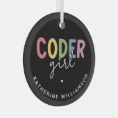 Aangepaste coder-Girl-programma Glas Ornament (Voorkant Rechts)