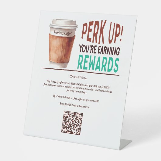 Aangepaste Coffee Cafe Trouw Reclamebord Met Voetstuk (Voorkant)