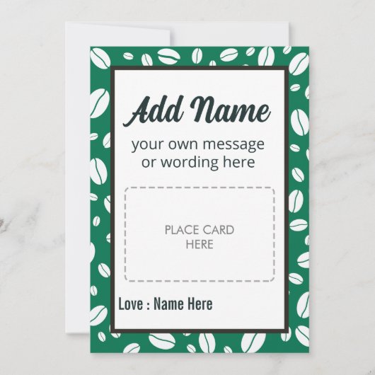 Aangepaste Coffee Gift Card Houder Feestdagenkaart (Voorkant)