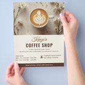 Aangepaste Coffee Shop | Gepersonaliseerde Café Ma Flyer (Hand)