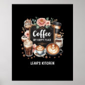 ☕Aangepaste Coffeecore Keuken Cafe Coffee Happy Pl Poster (Voorkant)