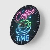 ☕Aangepaste Coffeecore Klok Coffee Memes Neon Uite (Hoek)