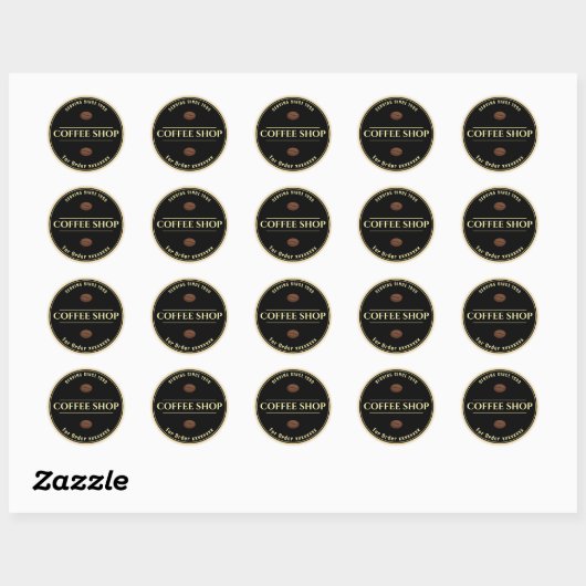 Aangepaste coffeeshop Black Business sticker (Vel)