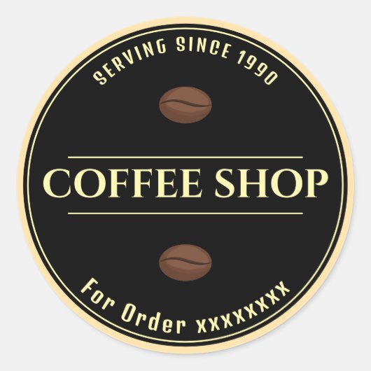 Aangepaste coffeeshop Black Business sticker (Voorkant)