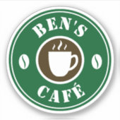 Aangepaste coffeeshop business logo vinyl stickers (Voorkant)