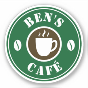 Aangepaste coffeeshop business logo vinyl stickers